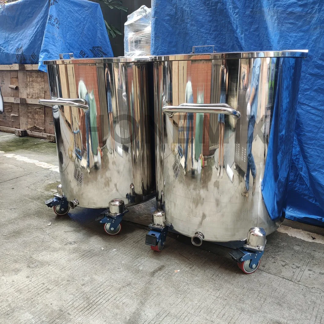 Honemix GMP Good Price Stainless Steel Liquid Water Beer Milk Juice Wine Oil Cosmetic Perfume Open Moveable Storage Tank