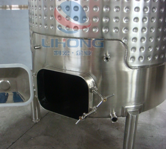 Stainless Steel Sanitary Grade Wine Storage Tank with Side Manhole &amp; Dimple Jacket