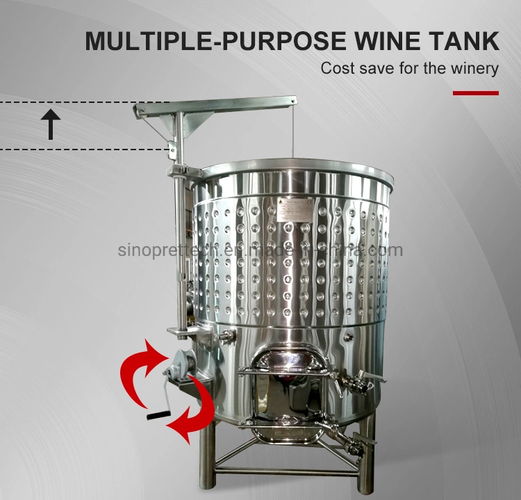 Sanitary Stainless Steel Fruit Cider Fermentation Tanks Floating Lid Wine Making Equipment