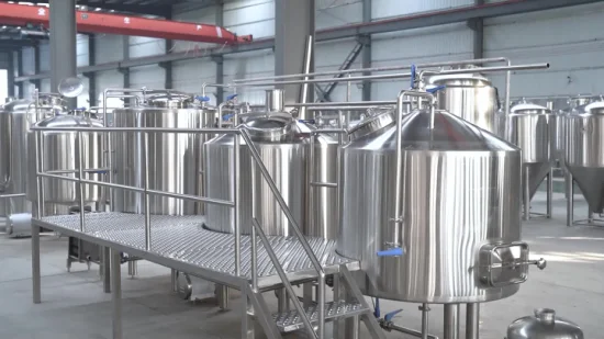 Industrial Brewing Equipment That Includes 1000-Liter Brewhouse and a Beer-Making Machine