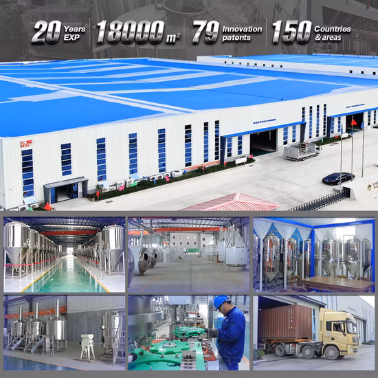 Copper Fermentation Tank 5bbl 10bbl 15bbl 20bbl Commercial Steam Heating Beer Brewery System for Beer Production Equipment
